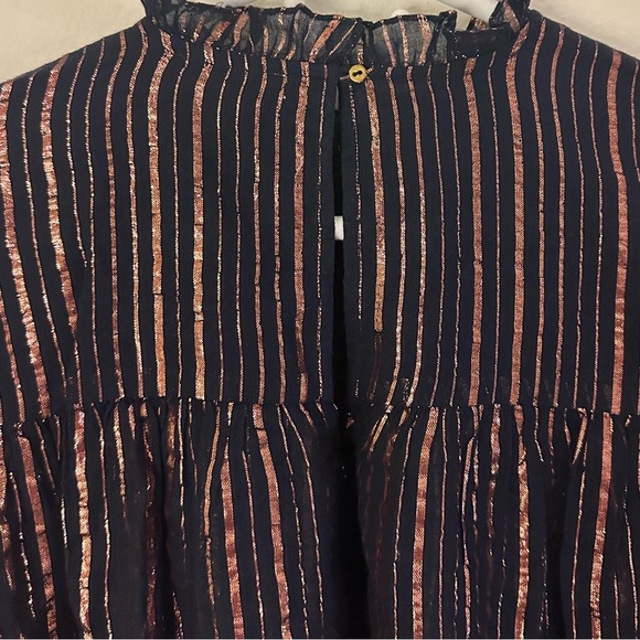 ULLA JOHNSON Deniz Blouse Top - Midnight SZ 2 - Picture 4 of 6